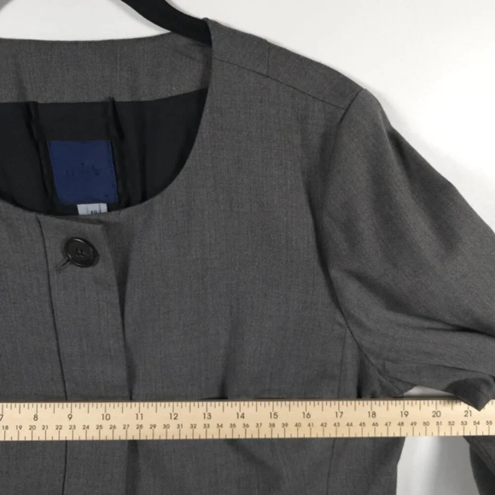 J. CREW SUITING 100% WOOL Hidden Button Jacket‎ Peplum Blazer Coquette Size 12